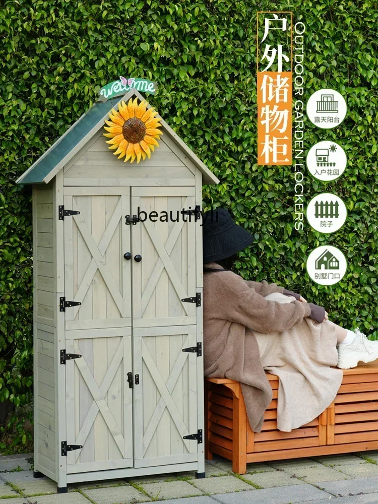 

YH Outdoor Storage Rainproof Storage Cabinet Garden Garden Tool Cabinet Outdoor