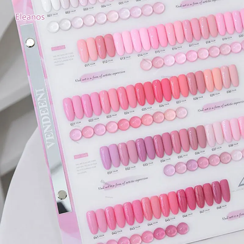 Set de 48Pcs Esmaltes en Gel Nude Rosado Alta Saturación Pastel con Tarjeta de Colores UV LED Remojable 15ml Brillantina Rosa Cereza 15ml 2