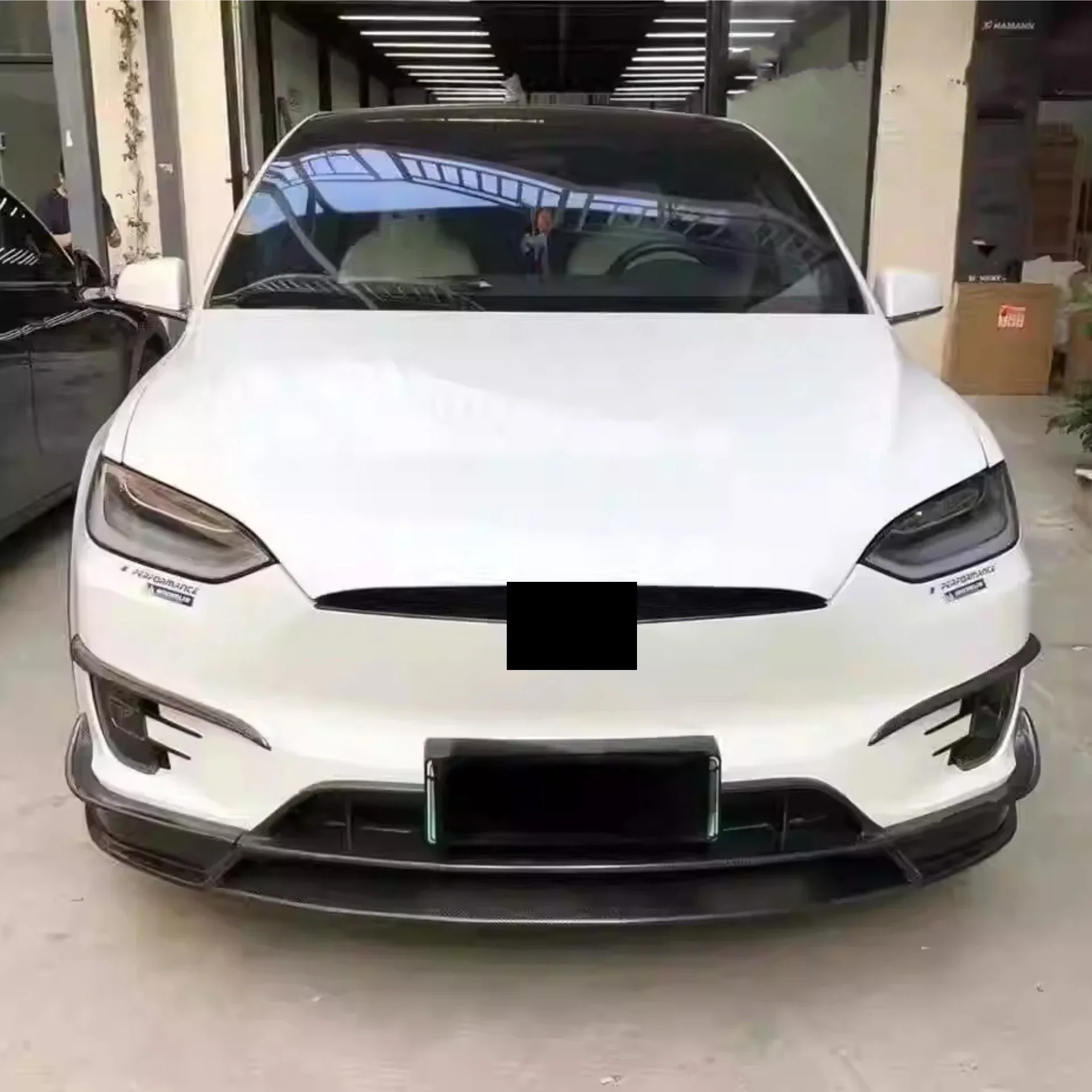 Carbon Fiber Front Rear Lip Side Skirt Tail Wing for Tesla Model X Modified RZ Style Spoiler Shovel Body Kit Car Accessories