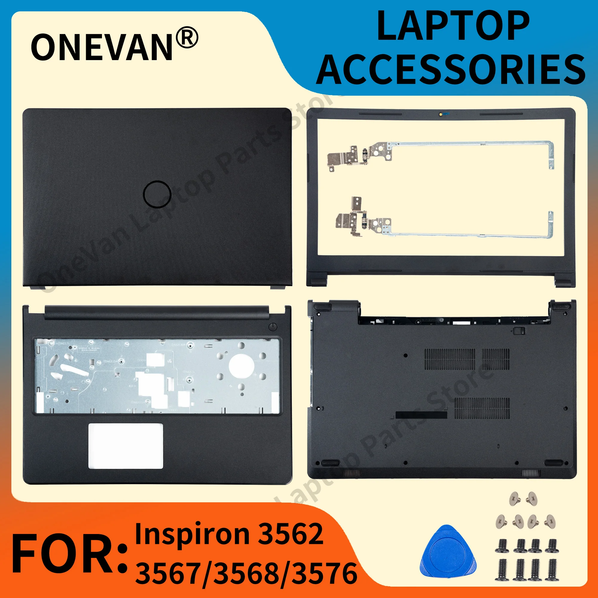 New Laptop Cover For Dell Inspiron 15 3576 3562 3565 3567 3568 LCD Back Cover Front Bezel Bottom Case Rear Lid Top Housing