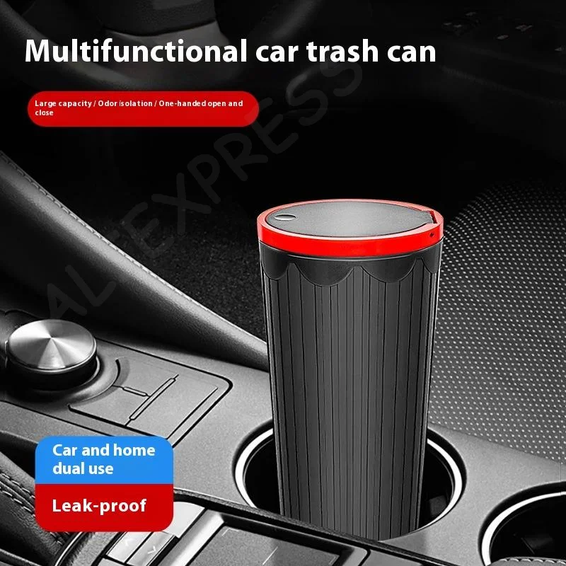 

NewCar Trash Bin Can Mini Auto Dust Organizer Car Interior Rubbish Bag Garbage Container Storage Box Bucket Auto Accessories