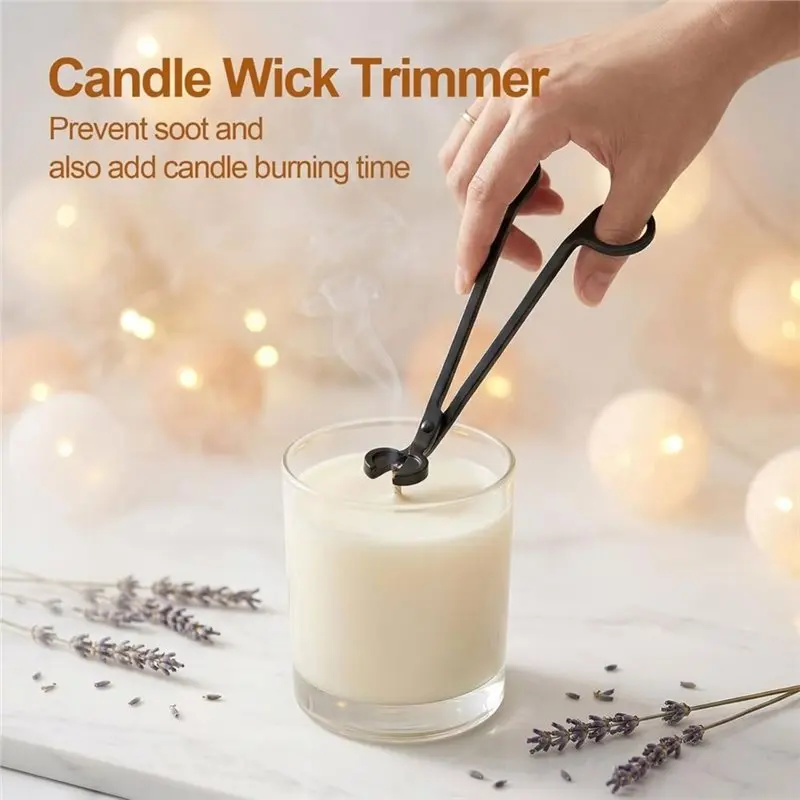 B23B For Candle Lovers 4-In-1 For Candle Care Kit With Wick Trimmer Cutter, Extinguisher Snuffer, Dipper And Storage Tray Plate