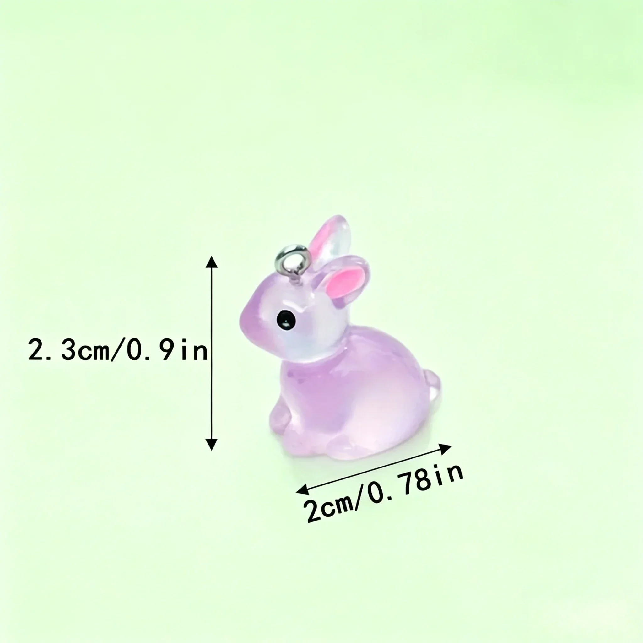 10Pcs Kawaii Clear Glow In The Dark Rabbit Resin Charms Adorable Mini Bunny Pendants For DIY Handmade Jewelry Making