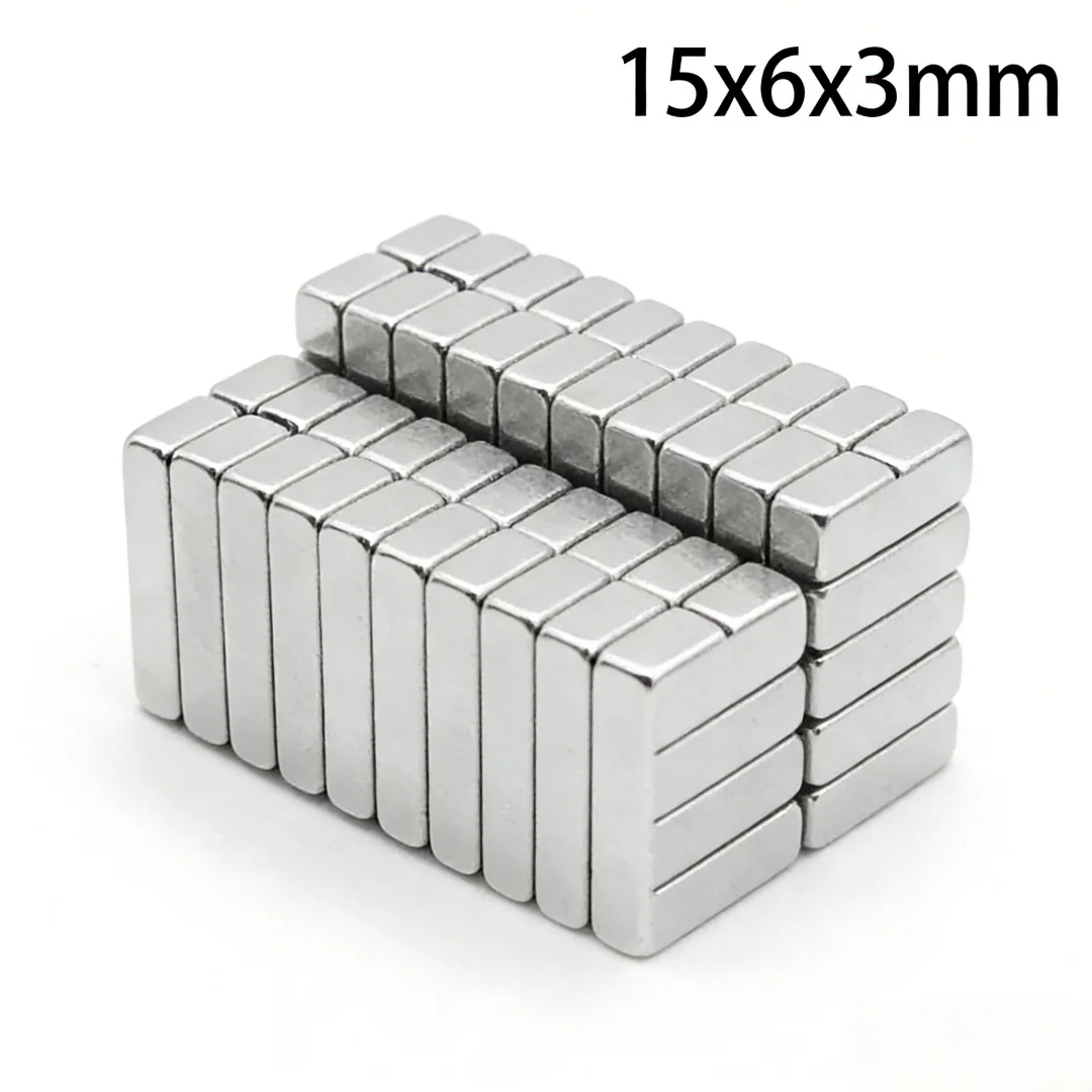 15x6x3mm Powerful Magnets Strong Block Magnets for Fridge, DIY, Building, Scientific, Craft, Education 15*6*3 15x6x3