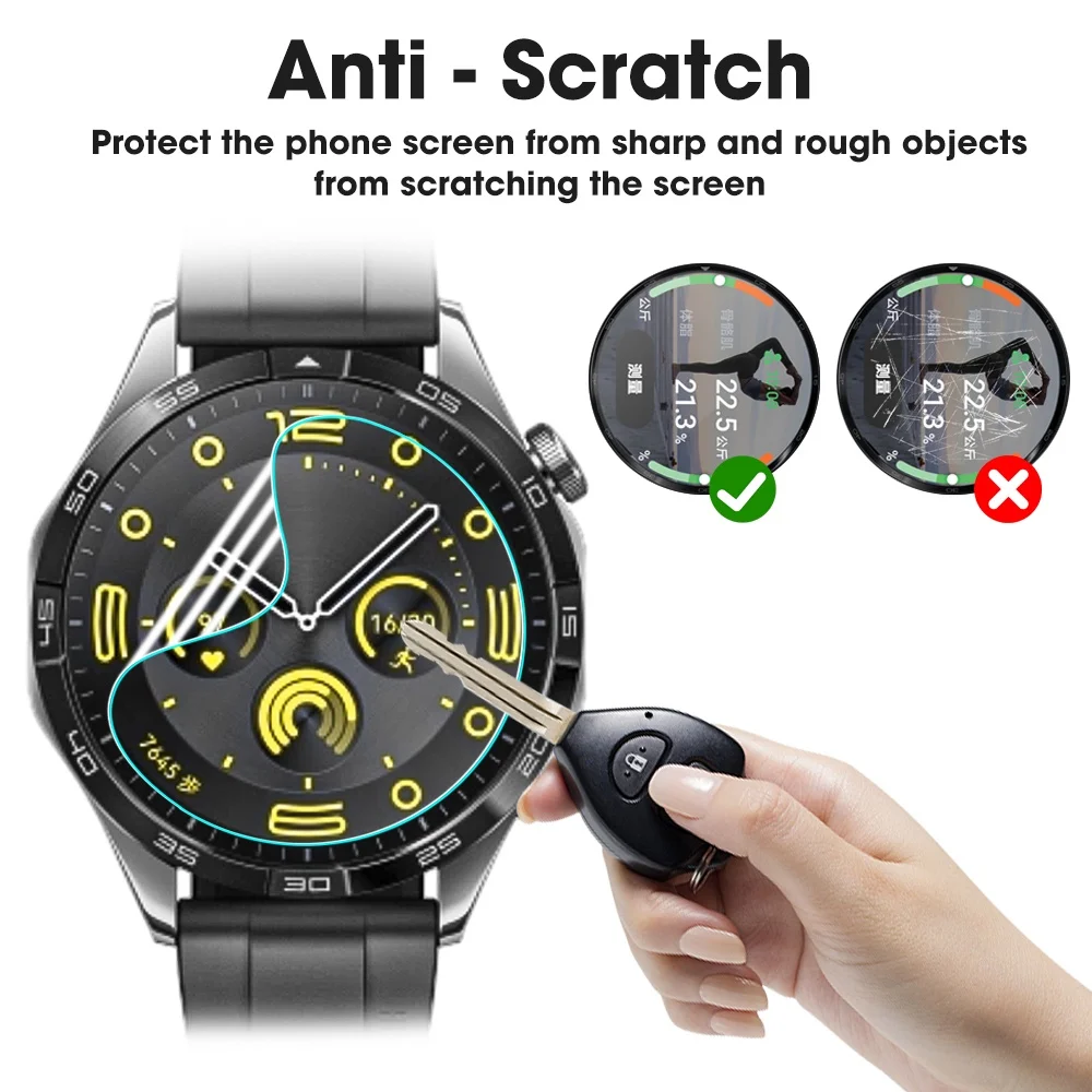 Soft TPU Hydrogel Films For Huawei Watch 5/4/GT4 41/42/46MM Smartwatch Clear Screen Protector Accessories Shatterproof Not Glass image 2
