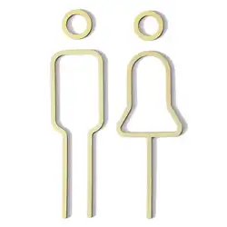 1pcs Creative Brass Toilet Logo Men's and Women's Toilet Doorplate Wash Room Sign Wc Plate Metal Signage Board