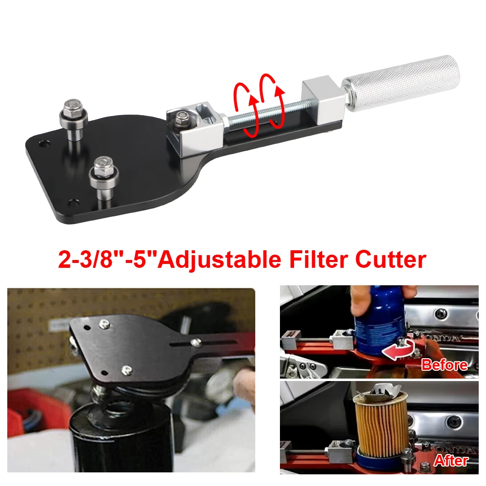 

1PC Replace 77750 Oil Filter Cutter Tool Auto Cutting Car Accessories Fit For Range 2-3/8" - 5" Adjustable Black Aluminum