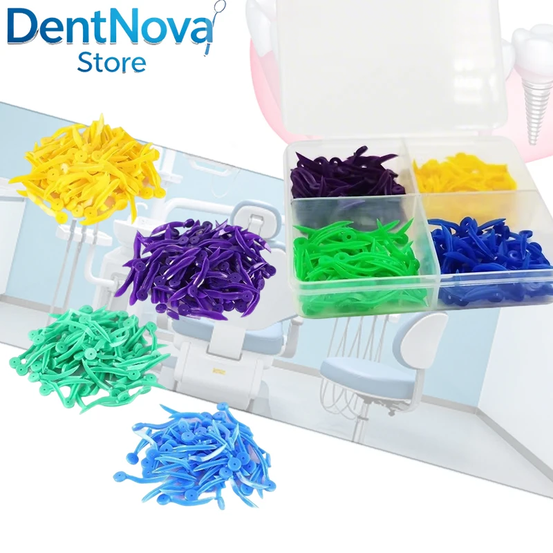 

400pcs Dental Wedge - Plastic Disposable 4 Sizes with Circular Hole, Oral Hygiene Accessory
