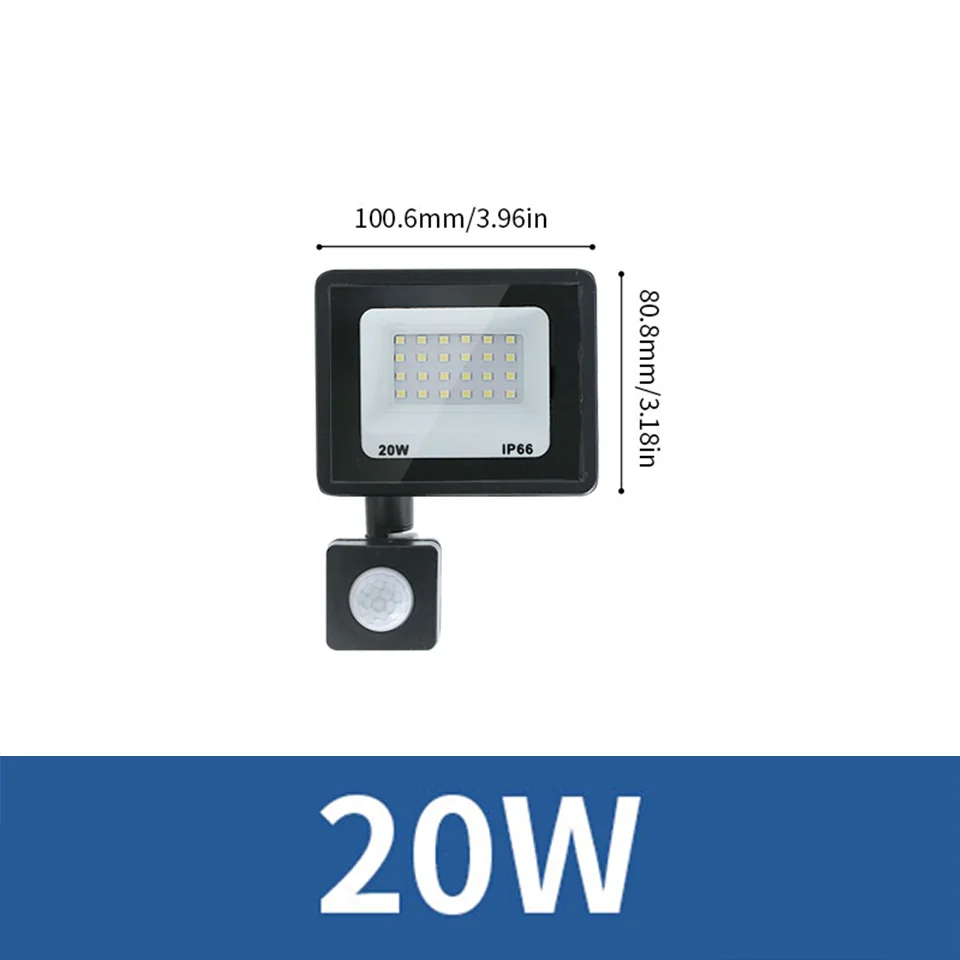 LED Flood Light PIR Motion Sensor 10W 20W 30W 50W 100W 150W 200W 300W AC220V IP66 Waterproof Spotlight Street Floodlight Outdoor