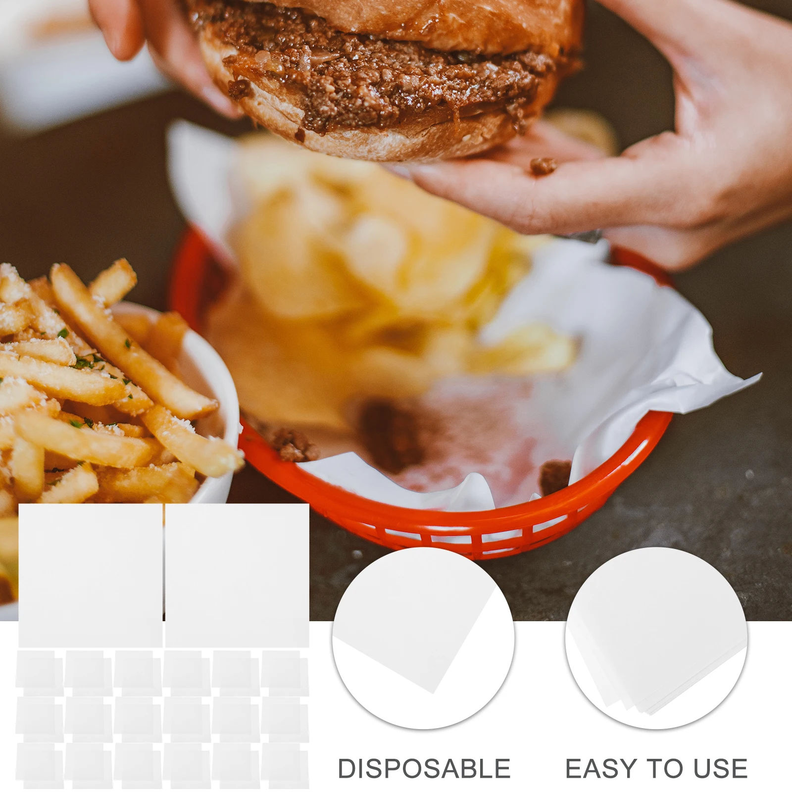 

Round 13cm White Baking Paper Non Stick Absorbent Oil Proof Hamburgers Kitchen Bar Accessories