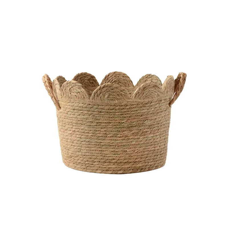 

Household Bedroom Dirty Clothes Basket Japanese Simple Storage Basket Natural Seaweed Hand-woven Miscellaneous Storage Unit