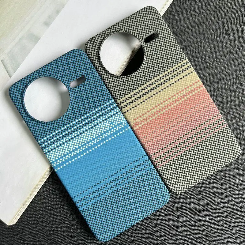 

For Xiaomi POCO F7 Ultra Redmi K80 Pro Case Slim Thin Stripe Carbon Fiber Textured Plastic Half Coverage Shockproof Hard Cover
