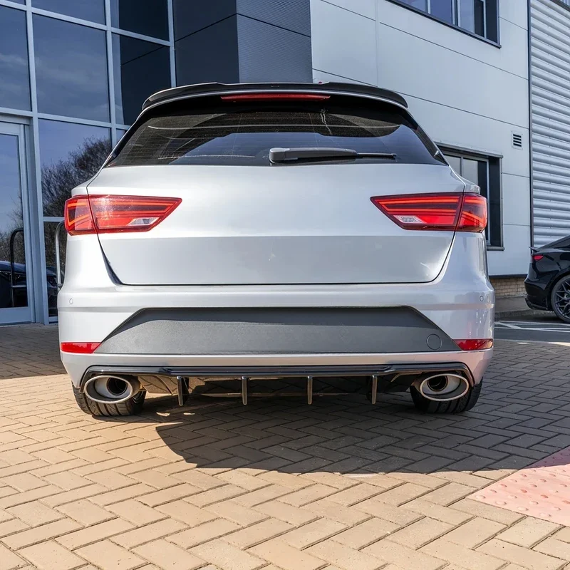 KQX Gloss Black Sport Rear Bumper Lower Diffuser Car Body Tuning Parts For MK3.5 ST Cupra Estate Facelift 2017 To 2019