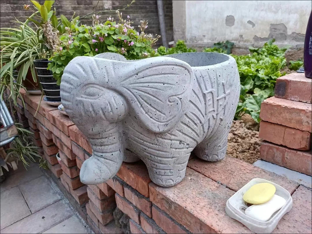 

elephant ABS Flower pot molds for concrete planters molds plastic for garden house