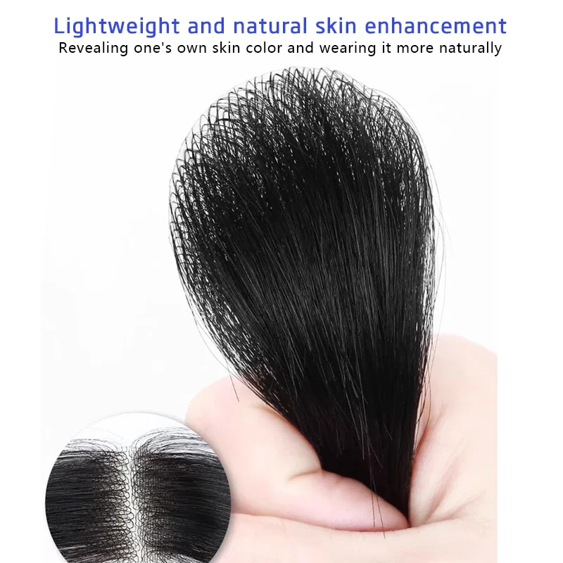 100% Human Hair Hairpiece Scar Toupee Invisible Seamless Ultra Thin Skin PU Men's Circular Scar Patch