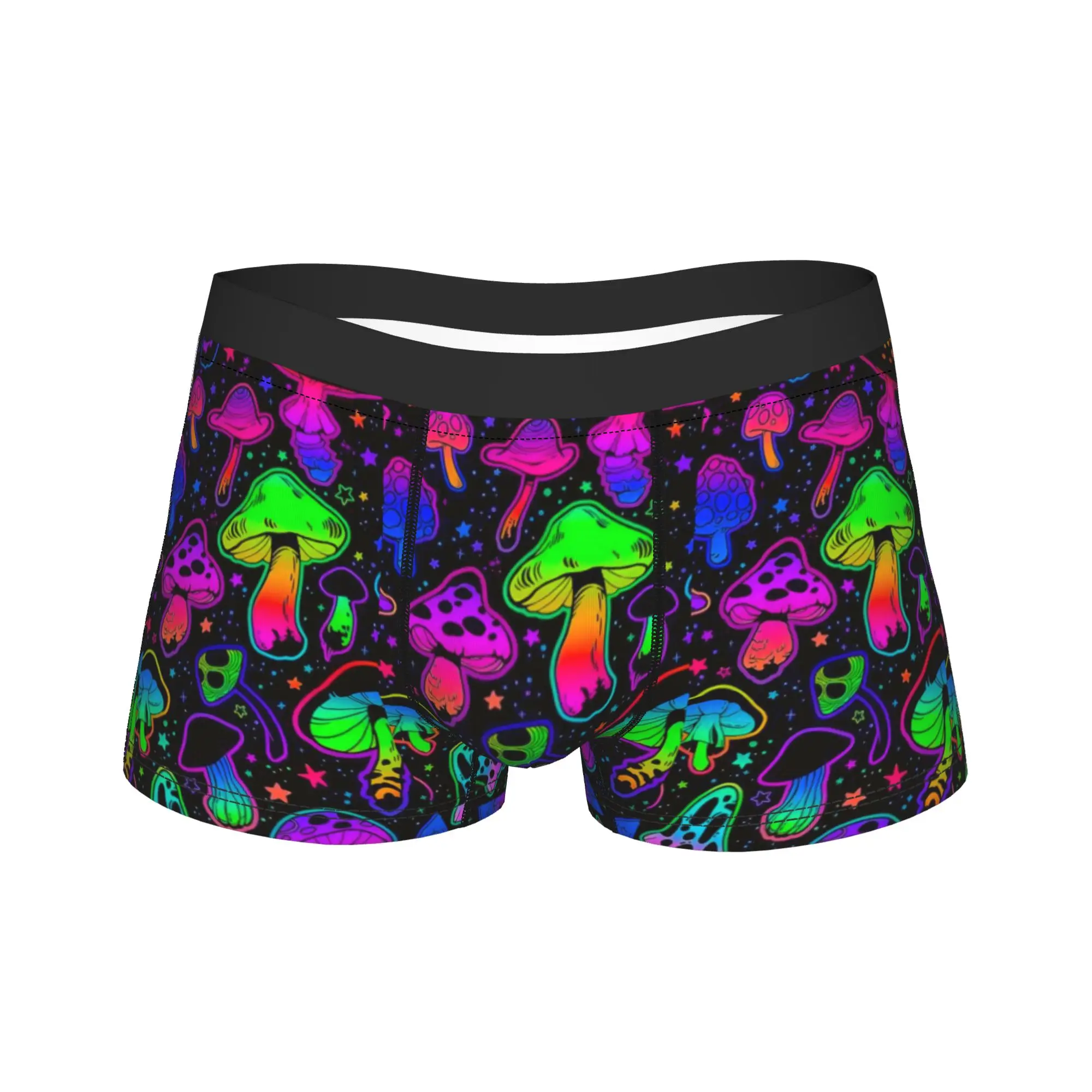 Trippy Rainbow Magic Mushroom Art Underwear  Males Shorts Briefs Breathable Boxershorts Hot Sale Custom DIY Plus Size Underpants