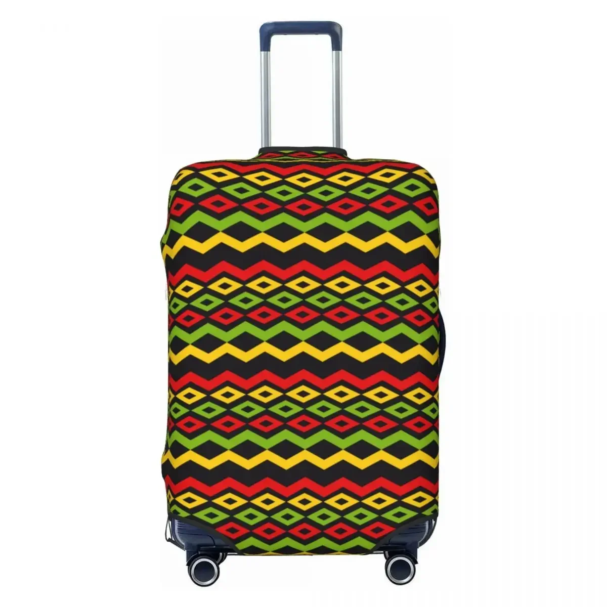 Custom Cute Jamaica Reggae Rasta Stripe Luggage Cover Protector Dust Proof Travel Suitcase Covers