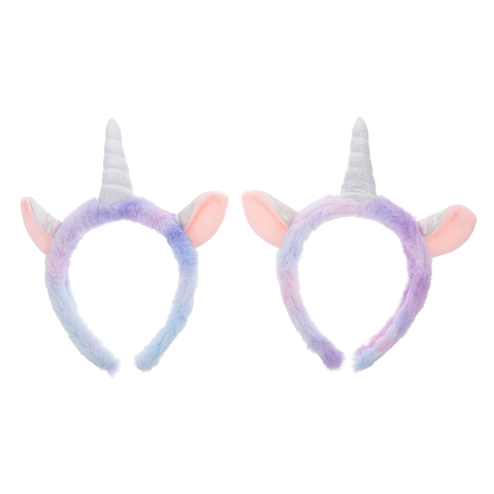 

2 Pcs Unicorn Headband Girls Makeup Hairband Party Plush Headbands Elasticity Kids