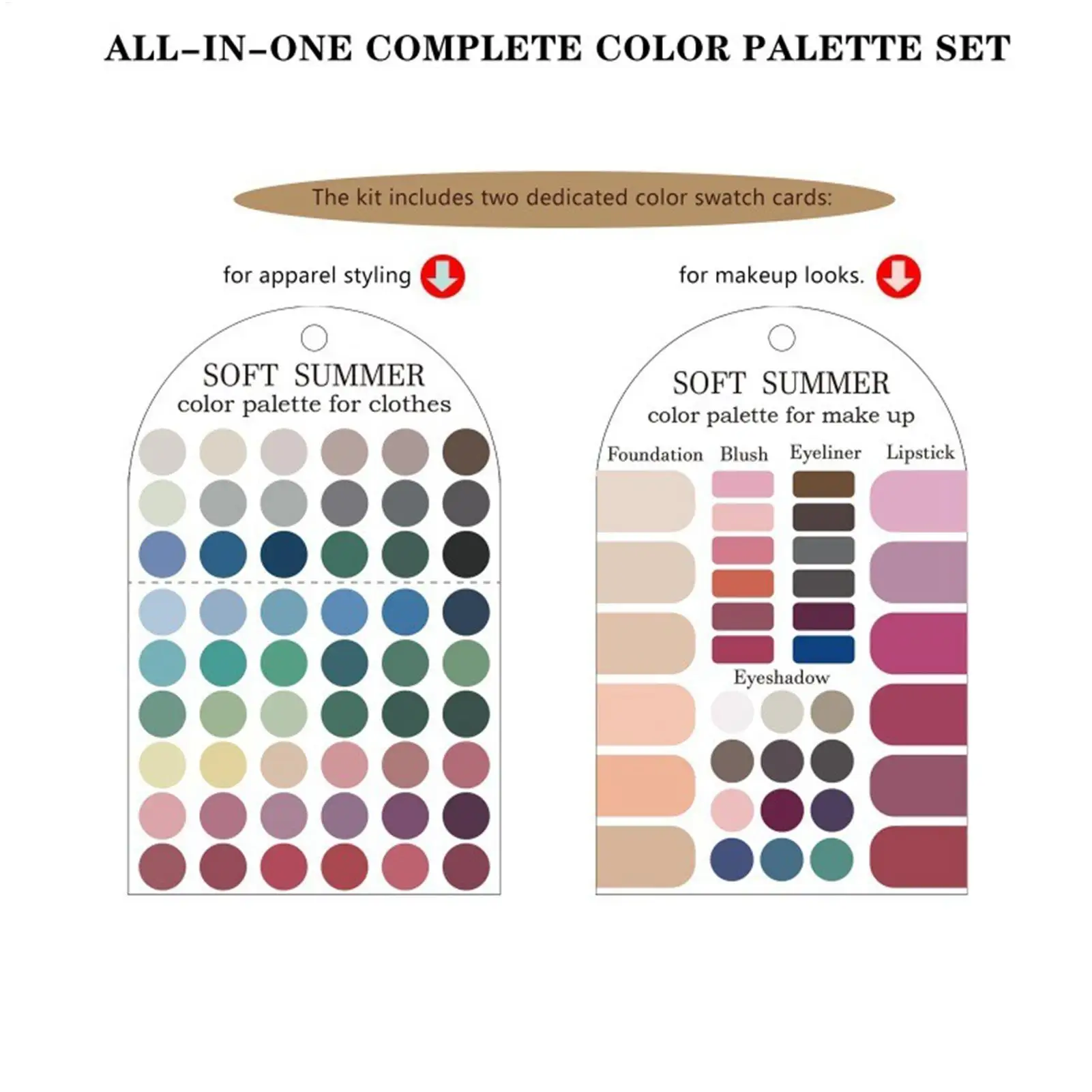 Clothing and Makeup Color Matching Card Set 2Pcs/set Acrylic Seasonal Palette Color Matching Guide for Clothing Makeup Lipstick