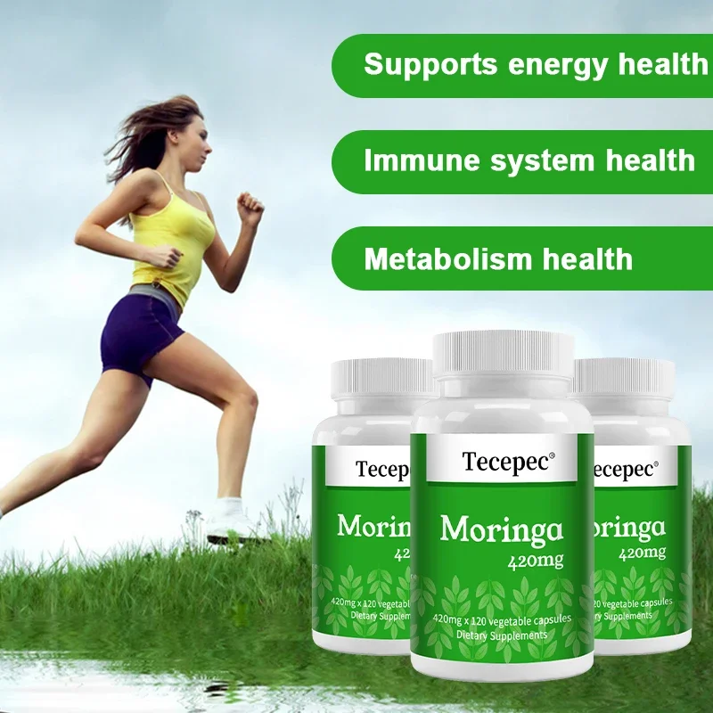 Moringa Extract 420 Mg Capsules - Supports Energy, Cardiovascular, Skin, Immune System, Metabolic Health, Digestive Support