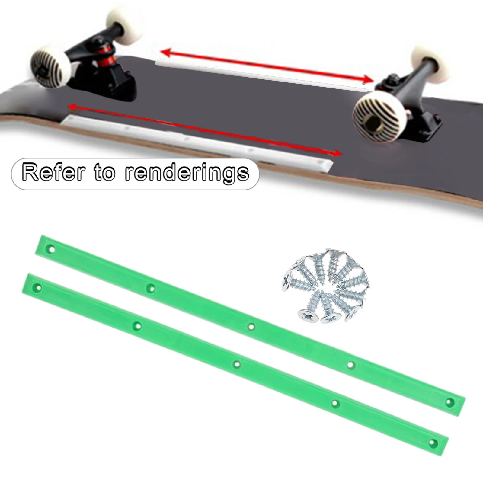 MagiDeal 1 para szyn do deskorolki Longboard Edge Protect za pomocą 10 śrub mocujących Część sportowa na świeżym powietrzu