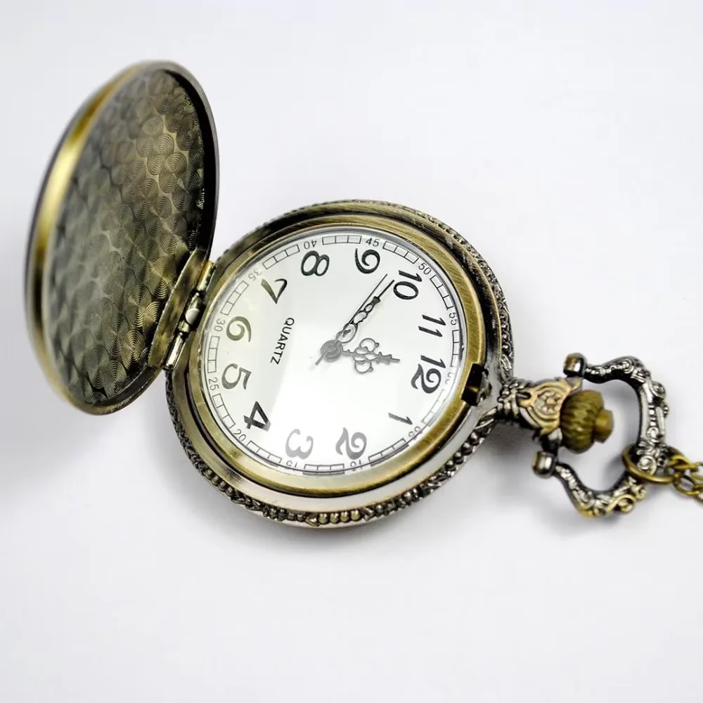 Retro Double-sided Engraving Magic Wands Classical College Wind Men And Women Large Pocket Watches Cool Patterns
