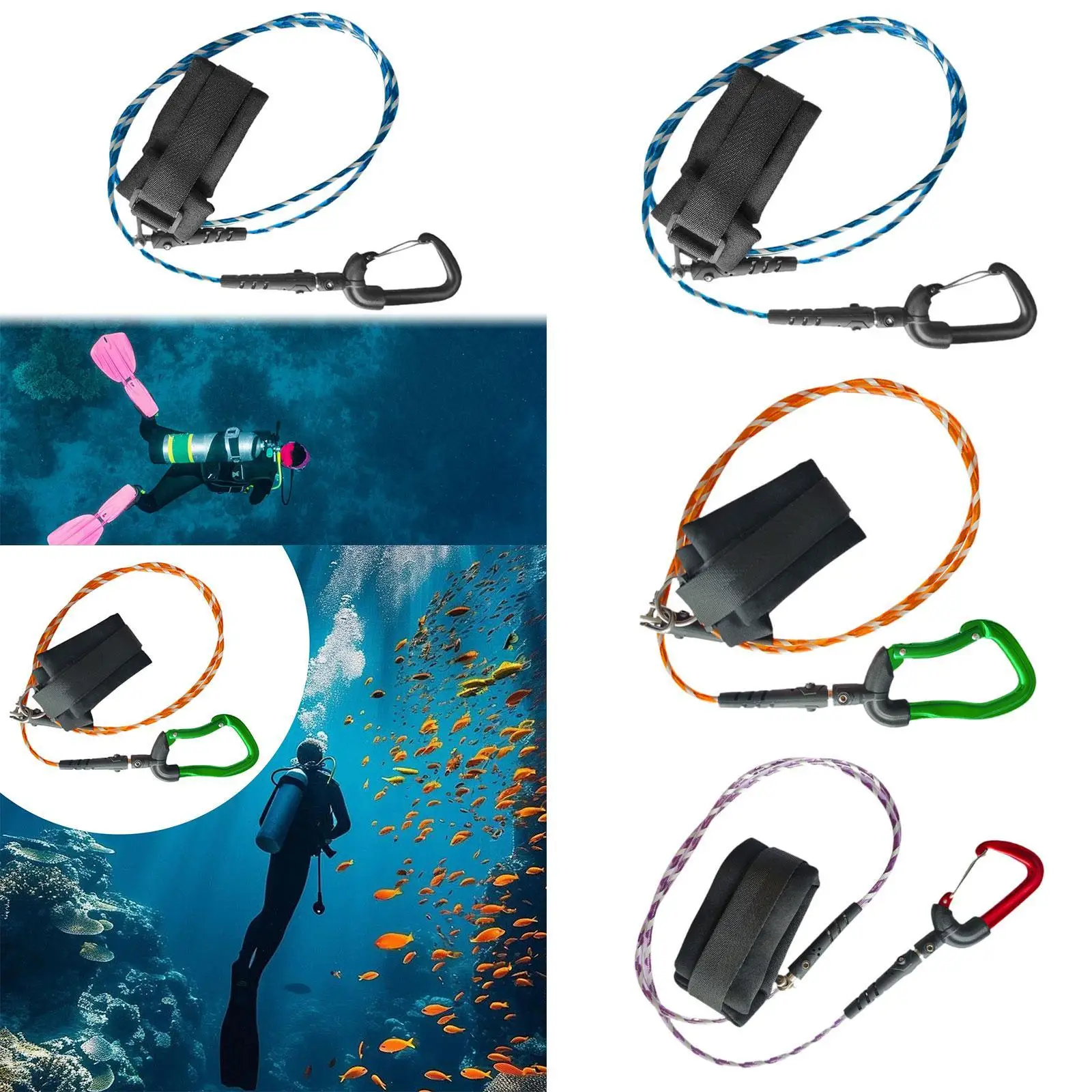 

Freediving Lanyard Leash Professional Anti Lost Cable for Snorkeling Scuba Diving Freediving Underwater Sports Drifting Diving