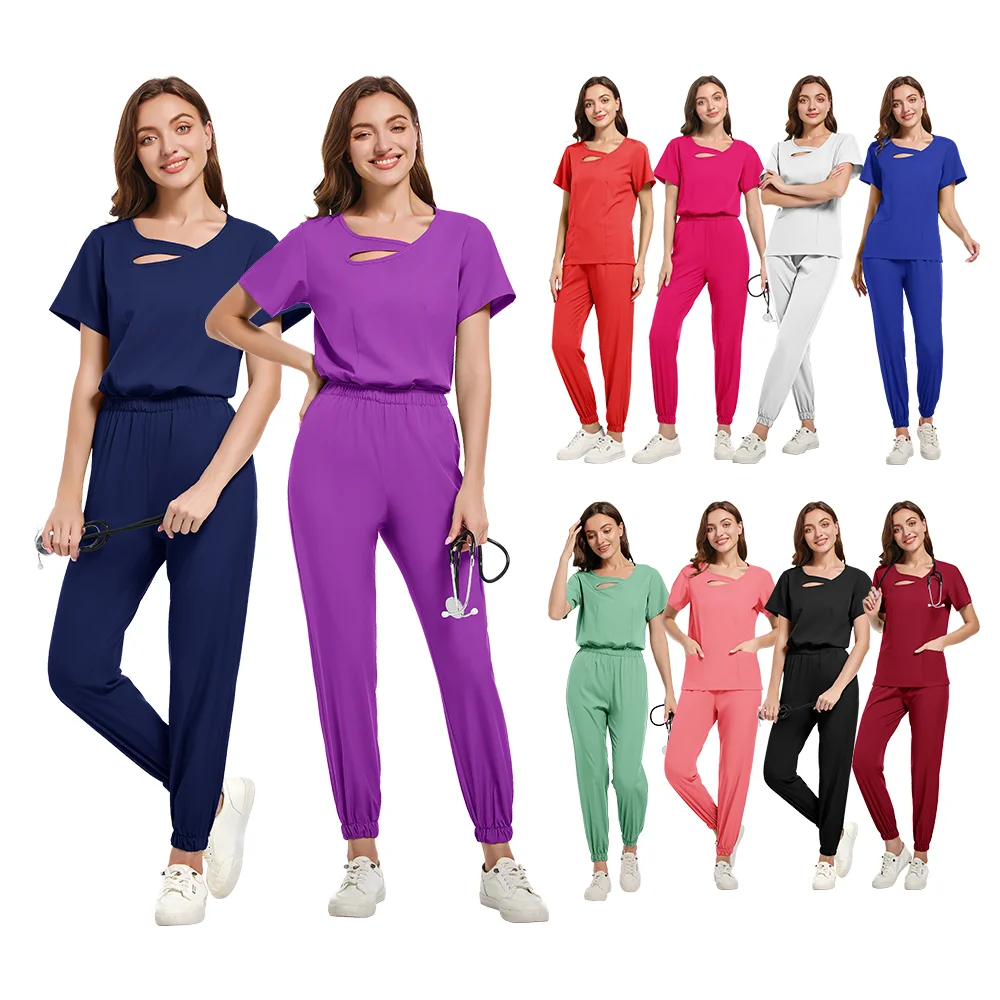 ขายร้อนพยาบาลชุดขัดผู้หญิงต่อต้านริ้วรอยล้างทําความสะอาดได้นุ่มชุดโรงพยาบาล Medical Scrubs ผู้หญิงขัดชุดอุปกรณ์การแพทย์