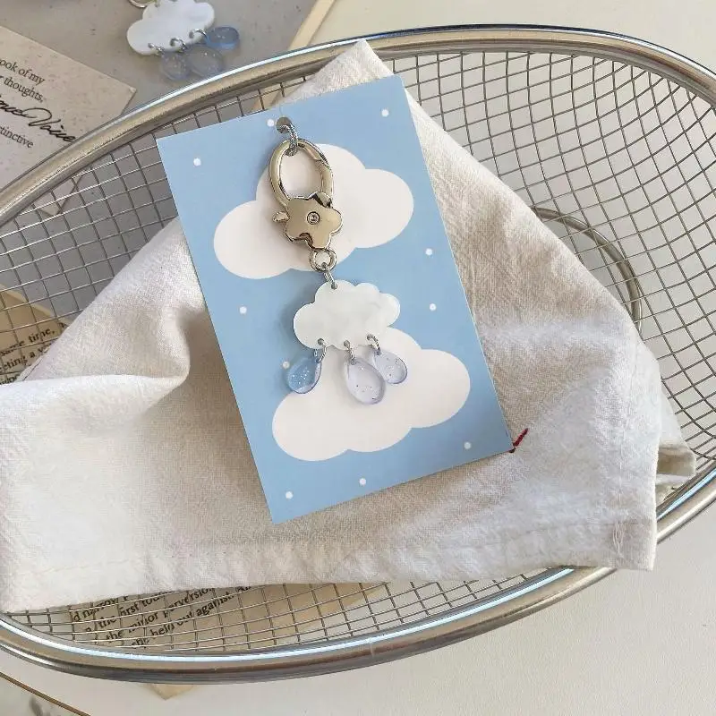 Niedlicher Wolken-Regentropfen-Schlüsselanhänger, INS-Regentropfen-Charms, Handyband-Anhänger, Schlüsselring, Handy-Lanyard für Tasche, Handy-Dekoration – Detail 7