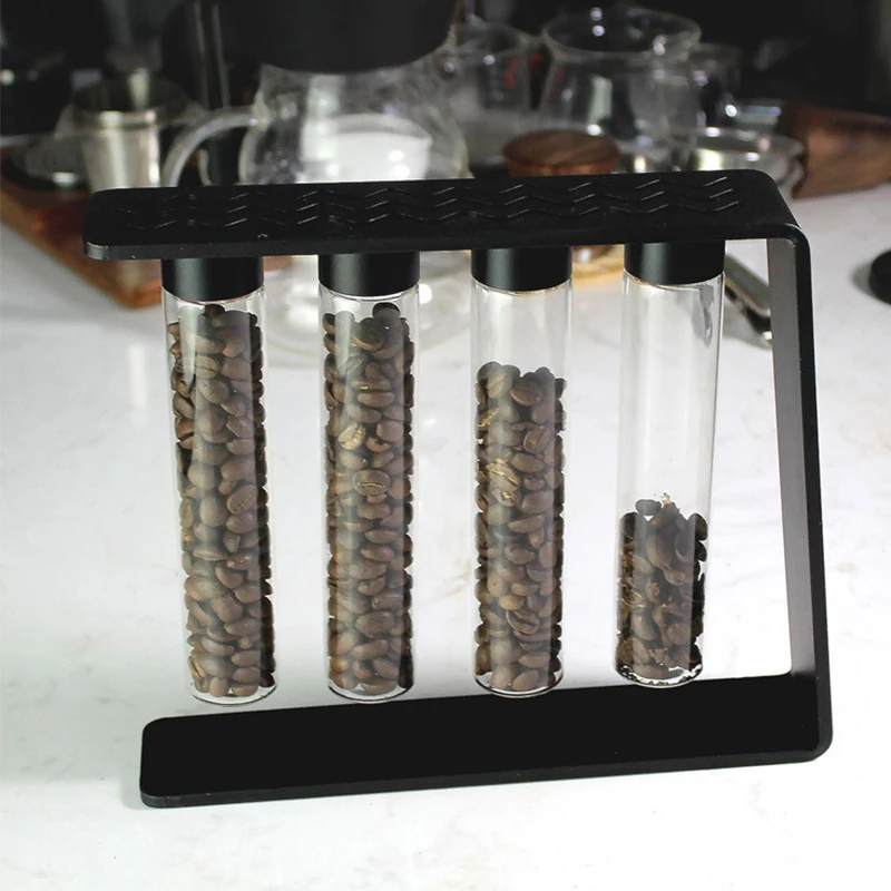 

Лидер продаж, герметичные герметичные стеклянные контейнеры для хранения кофейных зерен с полкой, трубки для хранения продуктов с магнитной подставкой