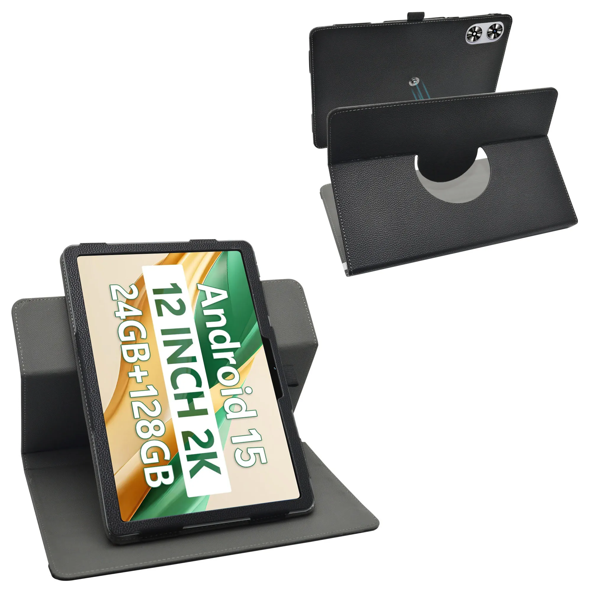 360 Degree Rotary Rotating PU Leather Cover , Rotary Rotating Case for QDDQ TAB9 12 inch Tablet