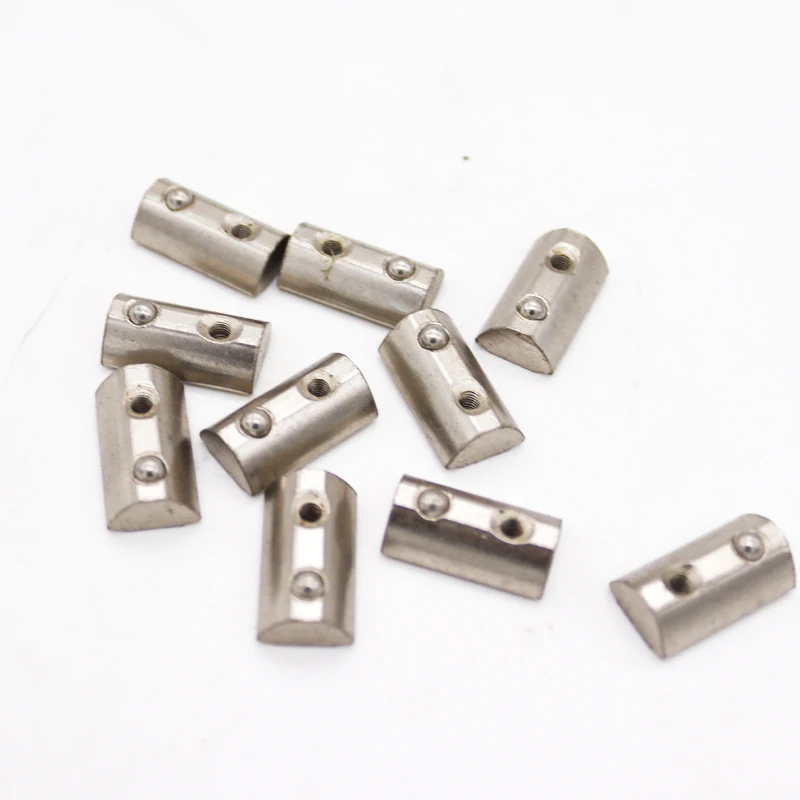 100pcs Half Round Elasticity Roll-in T Spring Nuts M3 M4 M5 M6 For 2020 Aluminum Profiles Groove