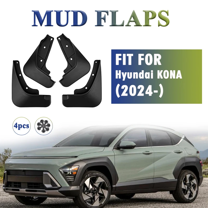 

2024 2025 FOR Hyundai KONA Mudflaps Fender Mud Flaps Guard Splash Mudguard Car Accessories Front Rear 4pcs