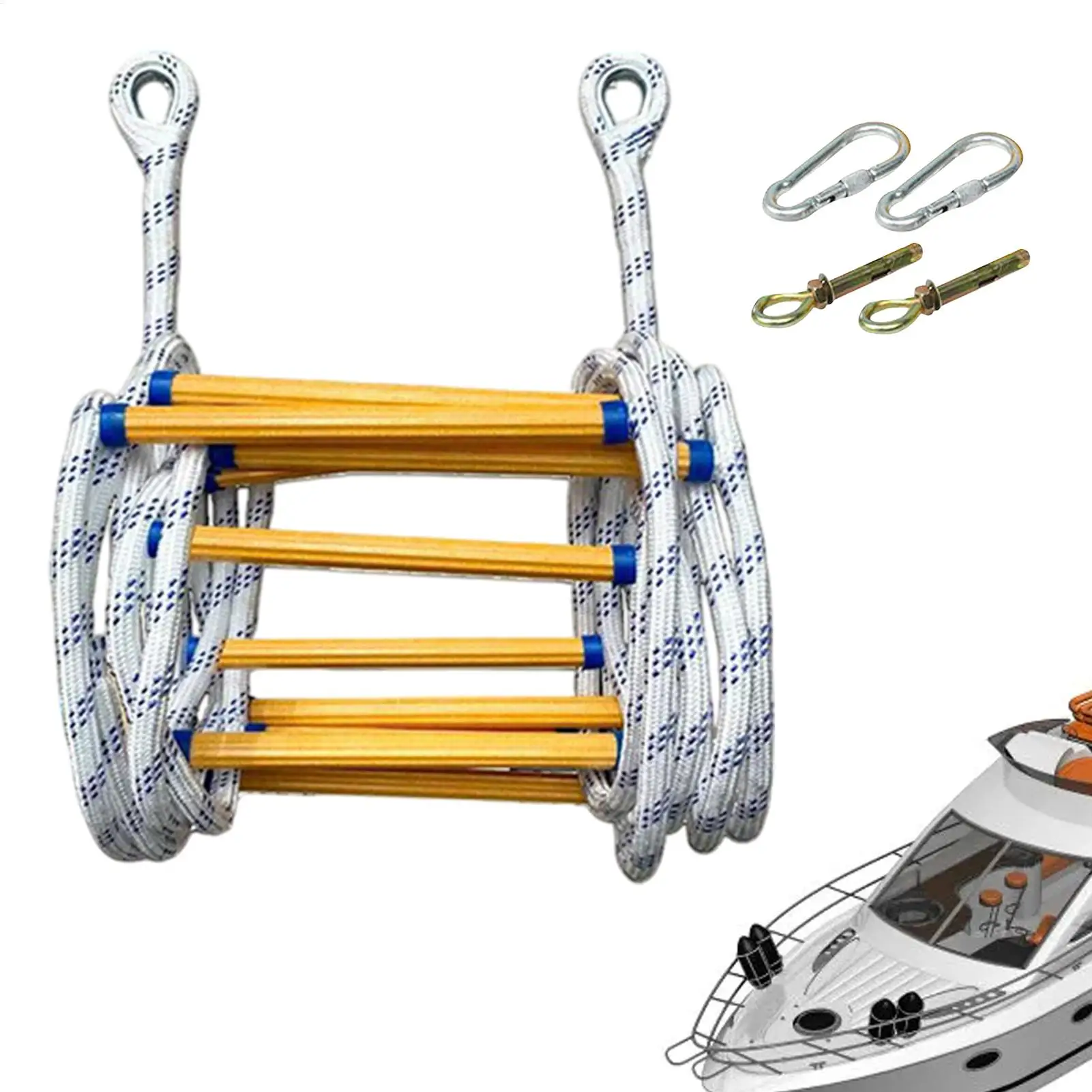 

Kayak Ladder Marine Rope Ladder Soft Water Sports Safety Equipment Quick-Deploy Tool For Adults Wakeboarder Fishermen Kayaker