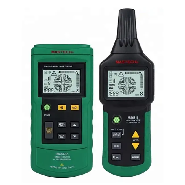 MASTECH MS6818 Digital Wire and Cable Fault Locator Metal Pipe Locator Detector Tester Meter AC/DC 12~400V