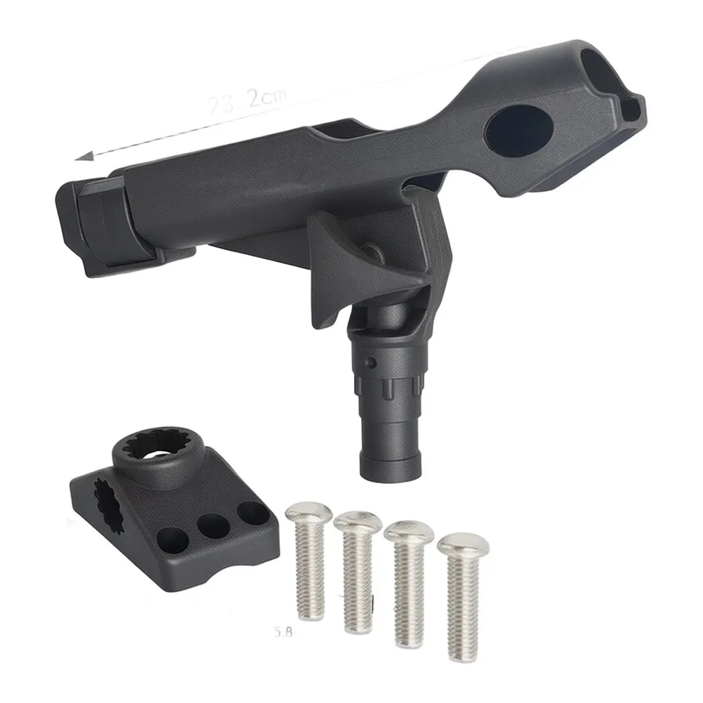 360 Degree Rotatable Rod Holder Adjustable Side Rail Mount Convenient To Use for durable ABS Material Boat/yacht/kayak Fishing
