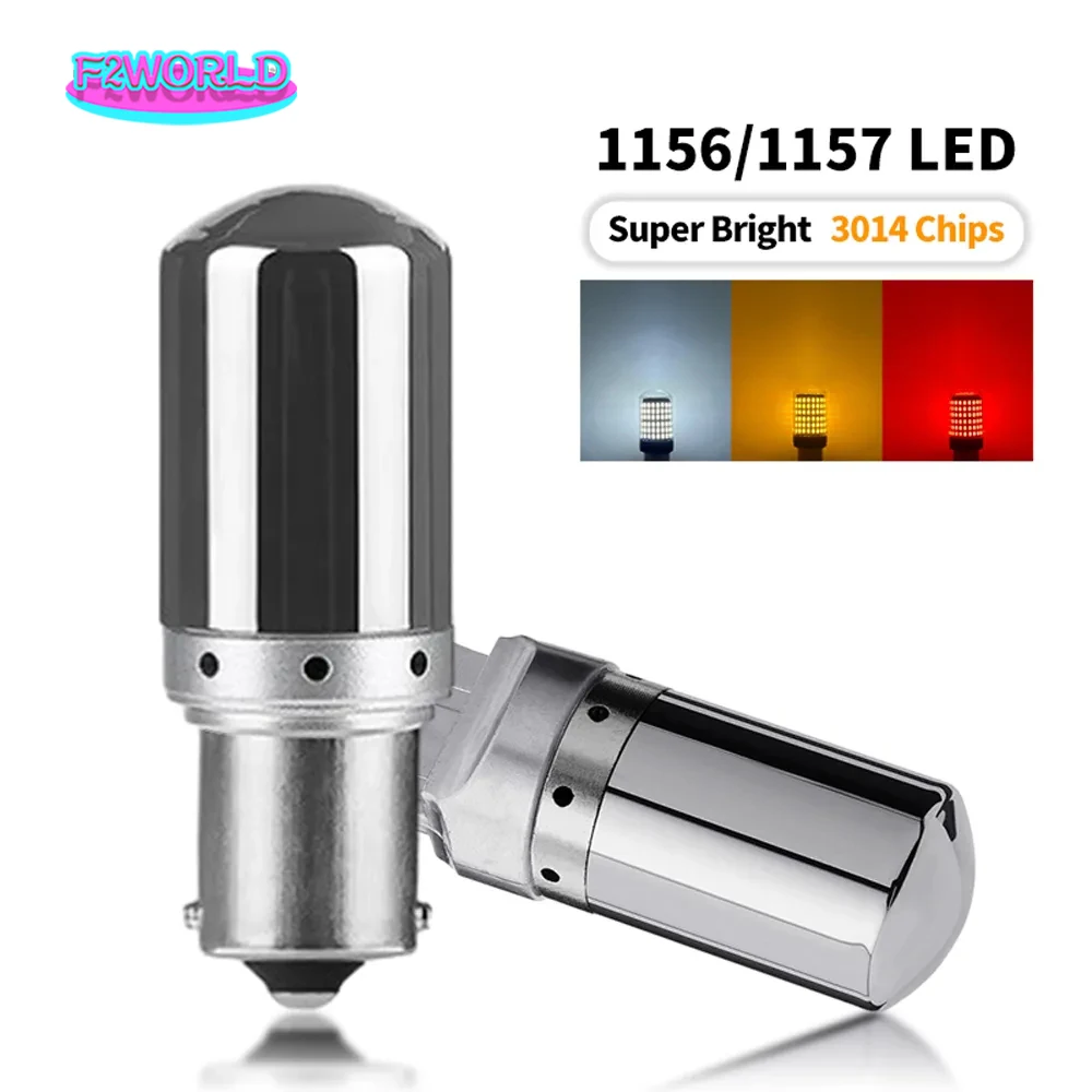 50PCS 1156 Ba15s T20 LED P21W W21W PY21W 3014 144smd LED Canbus Bulbs No Hyper Flash lamp Auto Car Turn Signal Parking Lights