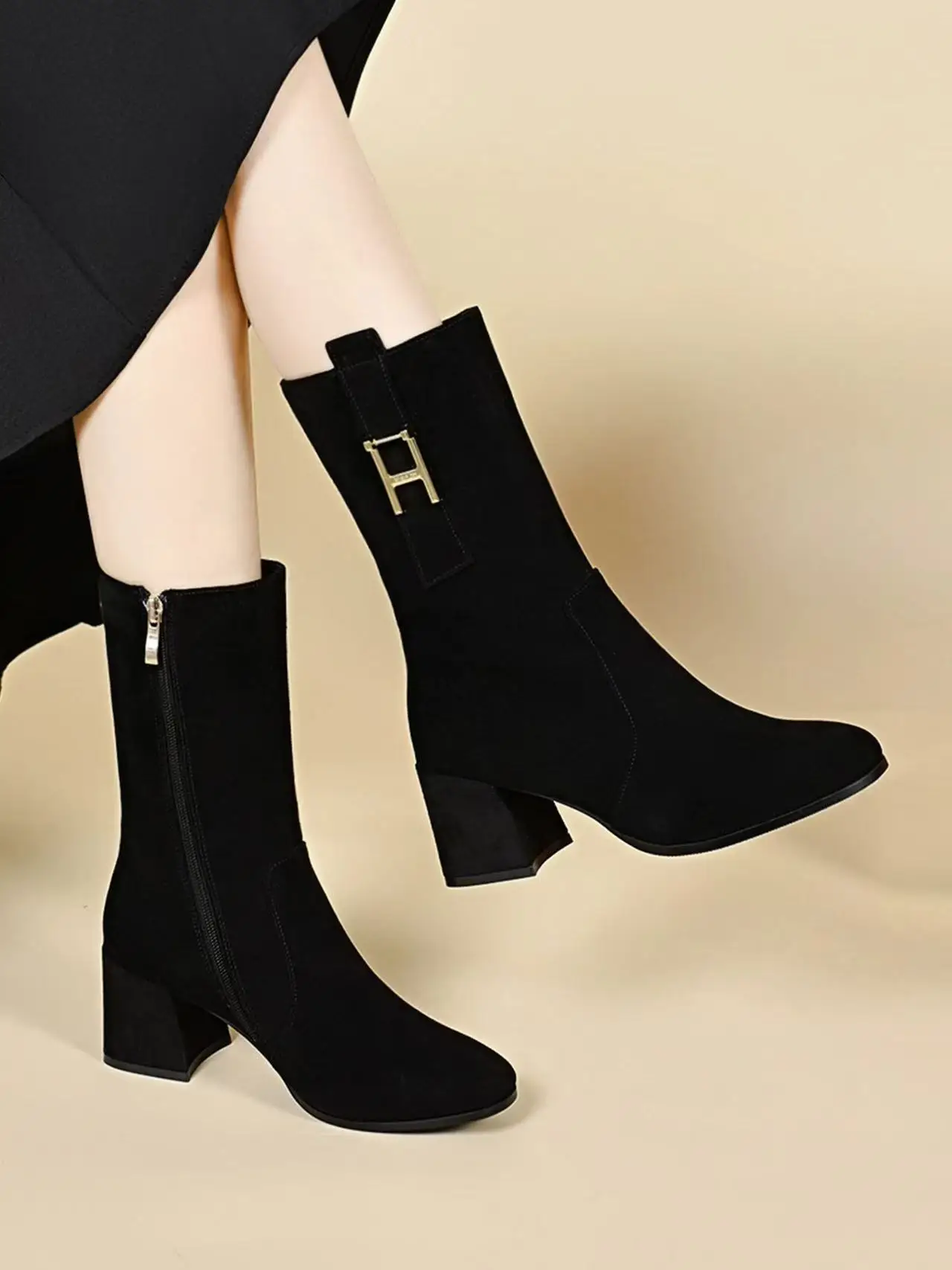 bottines-mi-mollet-pour-femmes-nouvelle-collection-automne-hiver-2025-cuir-givre-talons-hauts-polyvalentes-bottes-en-cuir-fin-tendance