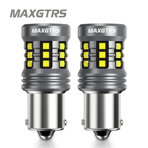 Imagen 1 del producto Maxgtrs 2 uds 1156 BA15S P21W bombilla LED Canbus Ultra brillante 7506 T20 7440 W21W lámpara LED luz de marcha atrás DRL automática 12V 1200LM