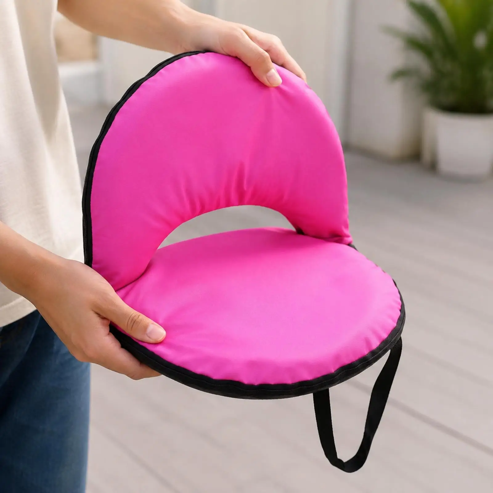 Durable Oxford Cloth Folding Seat Pad with Carry Handle for Bleacher Bench Ground Seating