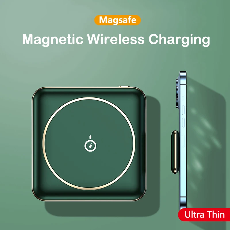 10000 mAh Magsafe Power Bank Draadloze snellader Magnetische Powerbank voor iPhone Xiaomi Samsung Draagbare inductievoeding