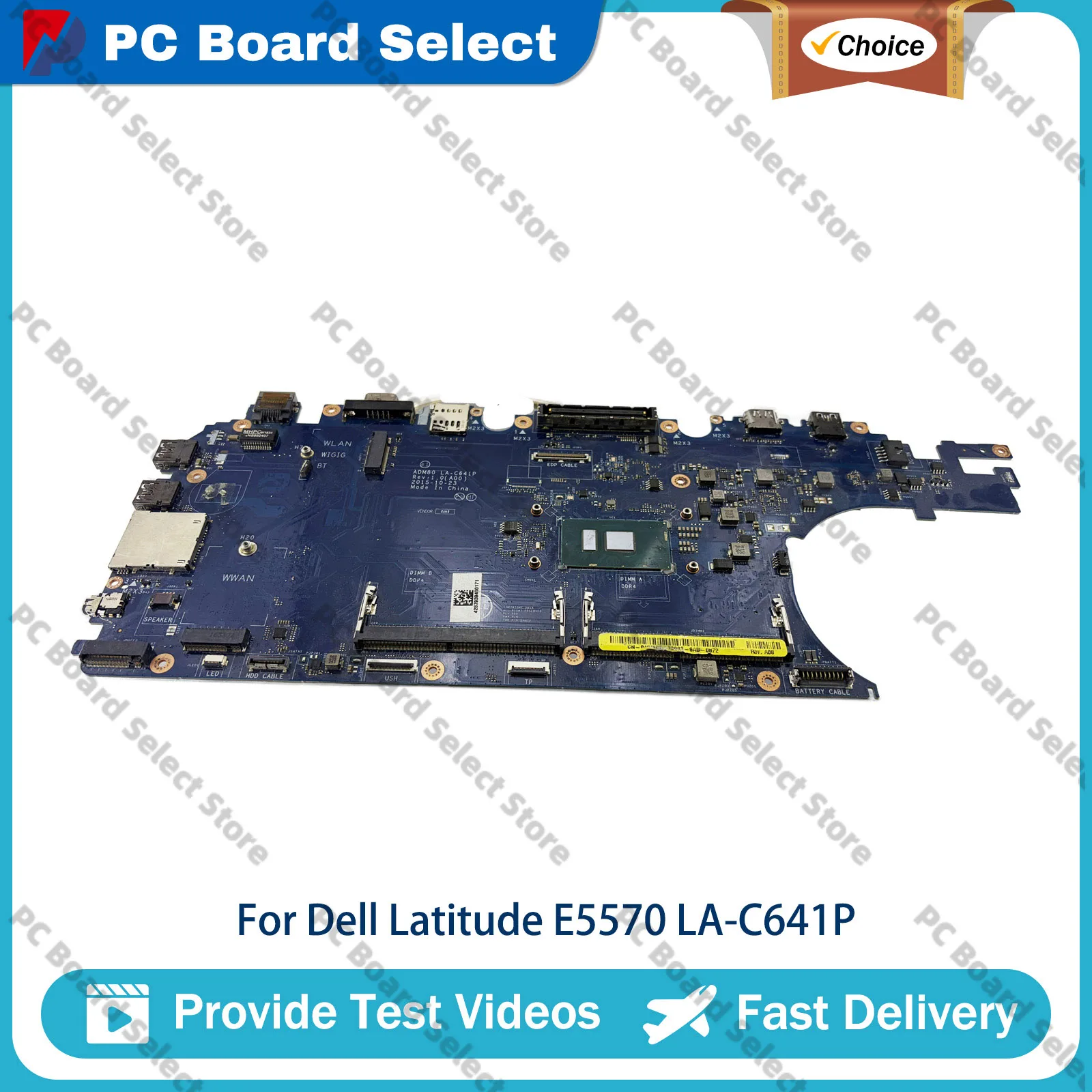 Laptop Motherboard For DELL Latitude E5570 3510 ADM80 LA-C641P with I3 I5 I7 CPU DDR4 03MCRF 0JCMFT 0MJJCK Tested OK