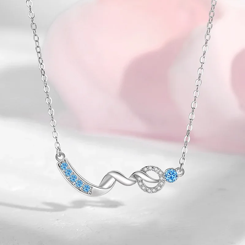 

Ожерелье из стерлингового серебра 925 пробы для женщин, оригинальное ожерелье с кривой сердца, волнистая обмотка, индивидуальная цепочка на ключицу, геометрическая подвеска