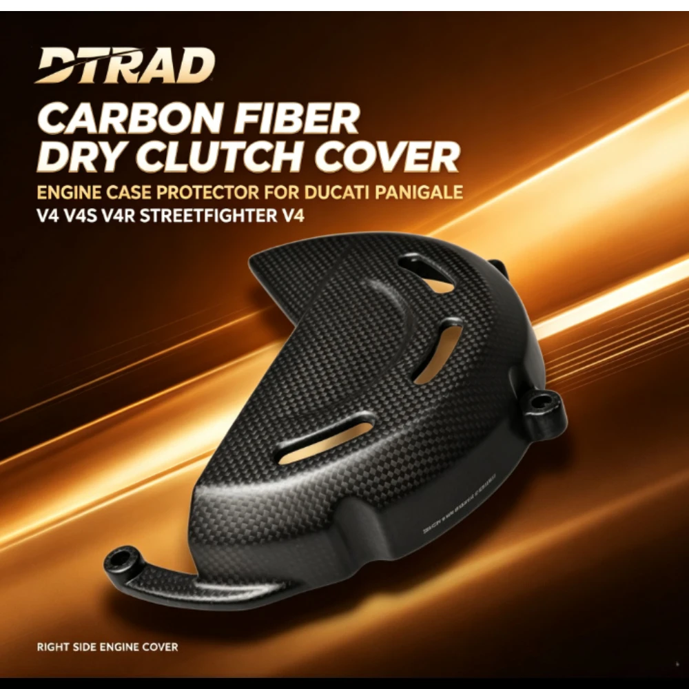 For Ducati Streetfighter V4 Panigale V4 V4S V4R Motorcycle Carbon Fiber Dry Clutch Cover Performance Right Engine Case Protector