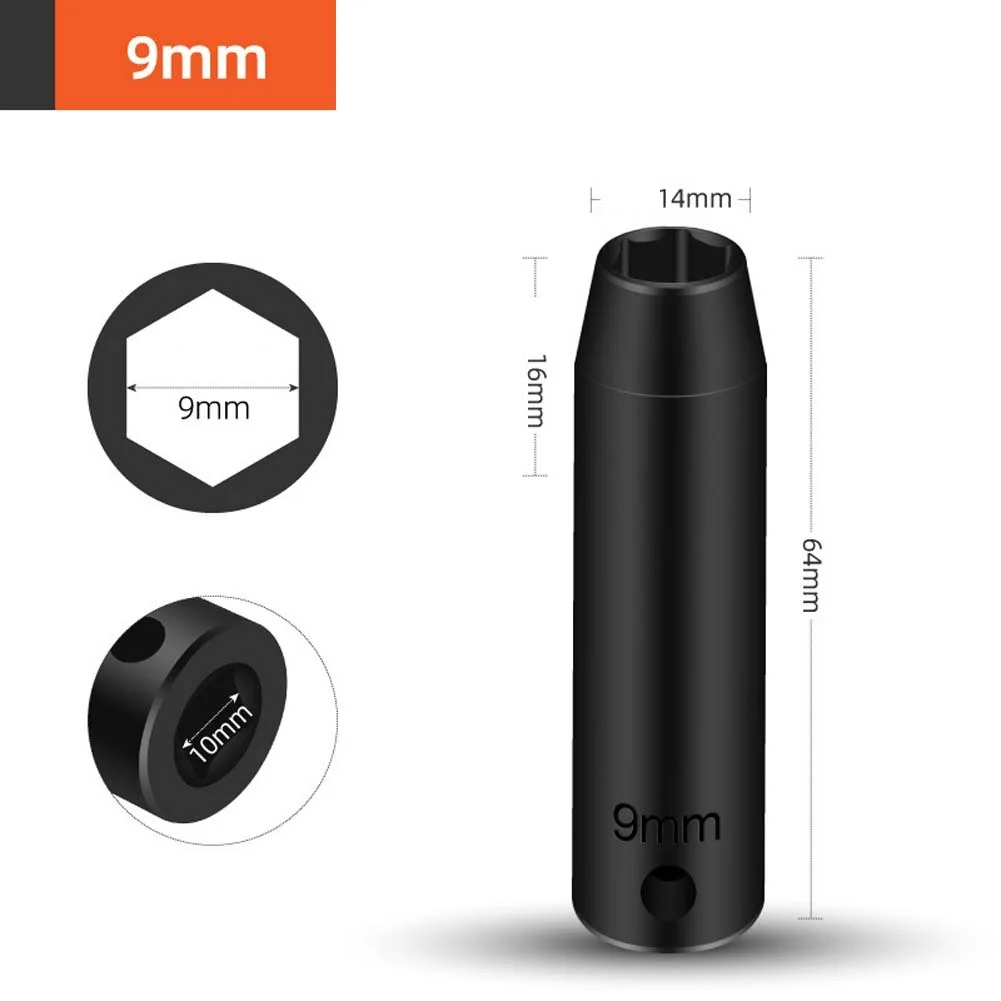 3 8 inch Drive Hex Socket Wrench Adapter for 8mm to 22mm Sizes Fits Electric Lithium and Pneumatic Air Wrench Tools