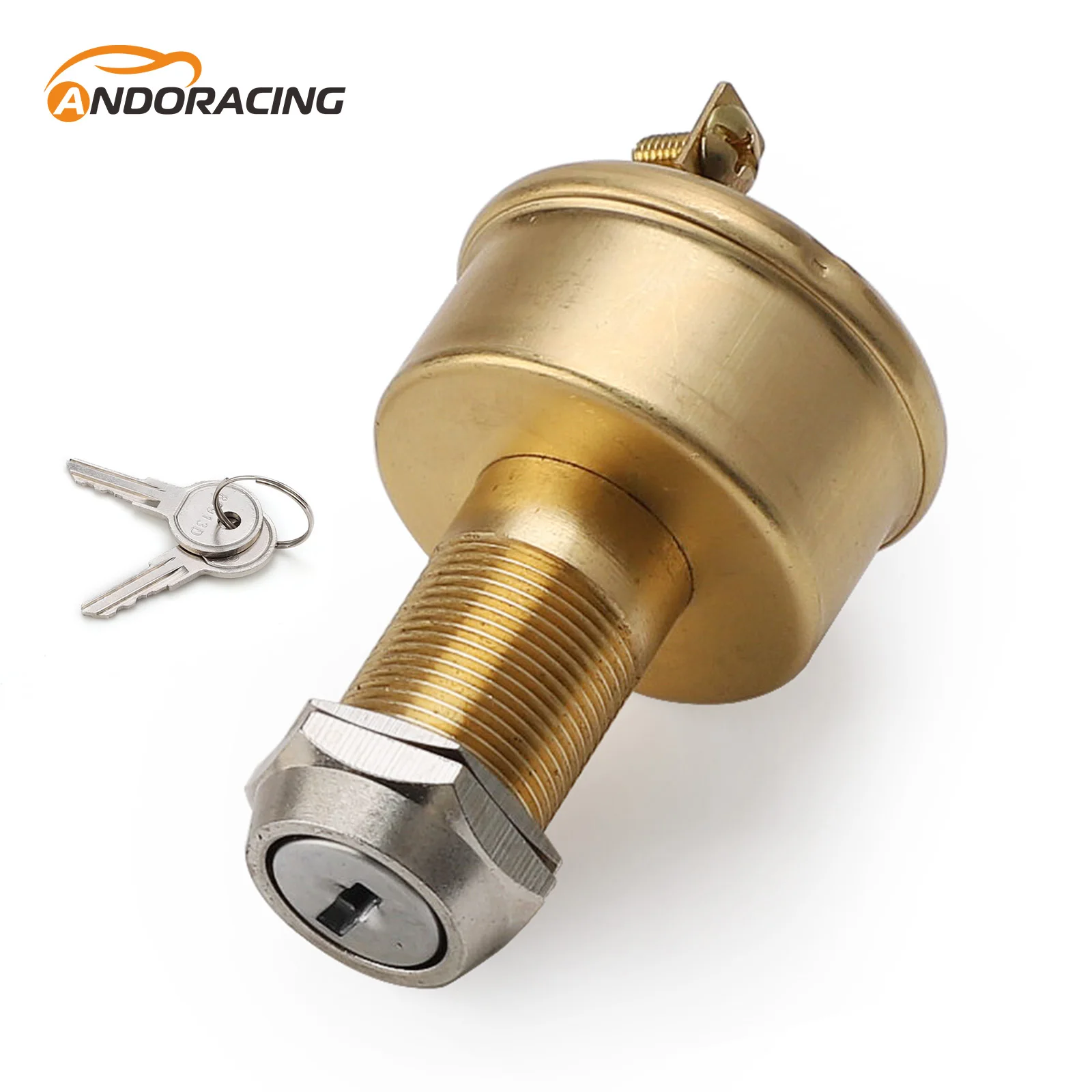New 3 Terminals 3 Positions Off-On-Start Marine Brass Ignition Starter Switch Copper Heavy Duty With 2 Key For Boat Car RV Trunk