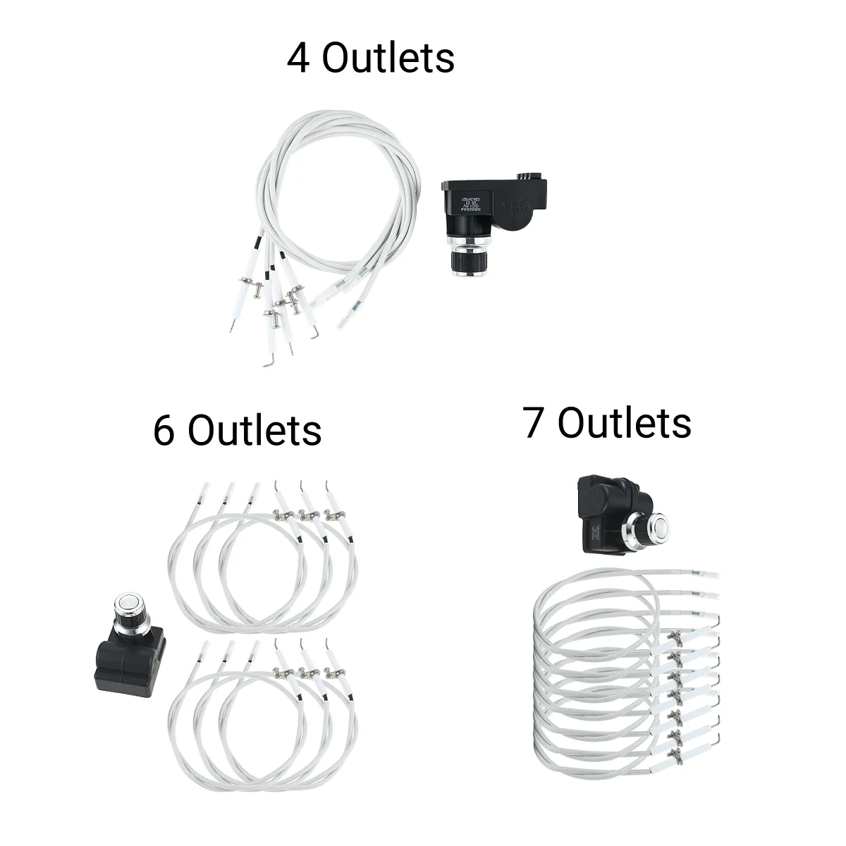 4/6/7 Outlets Grill Ignitor Universal AA Battery Push Button with Grill Igniter Wires for Gas Grill Electronic Ignition Systems