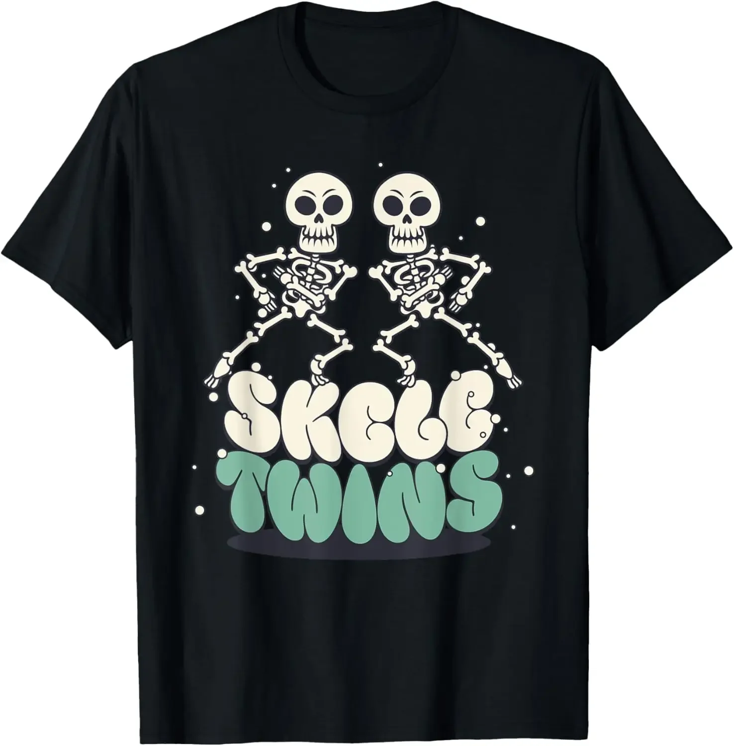 

Skele Twins Dancing Skeletons Halloween Matching Funny Skeleton Graphic Tee