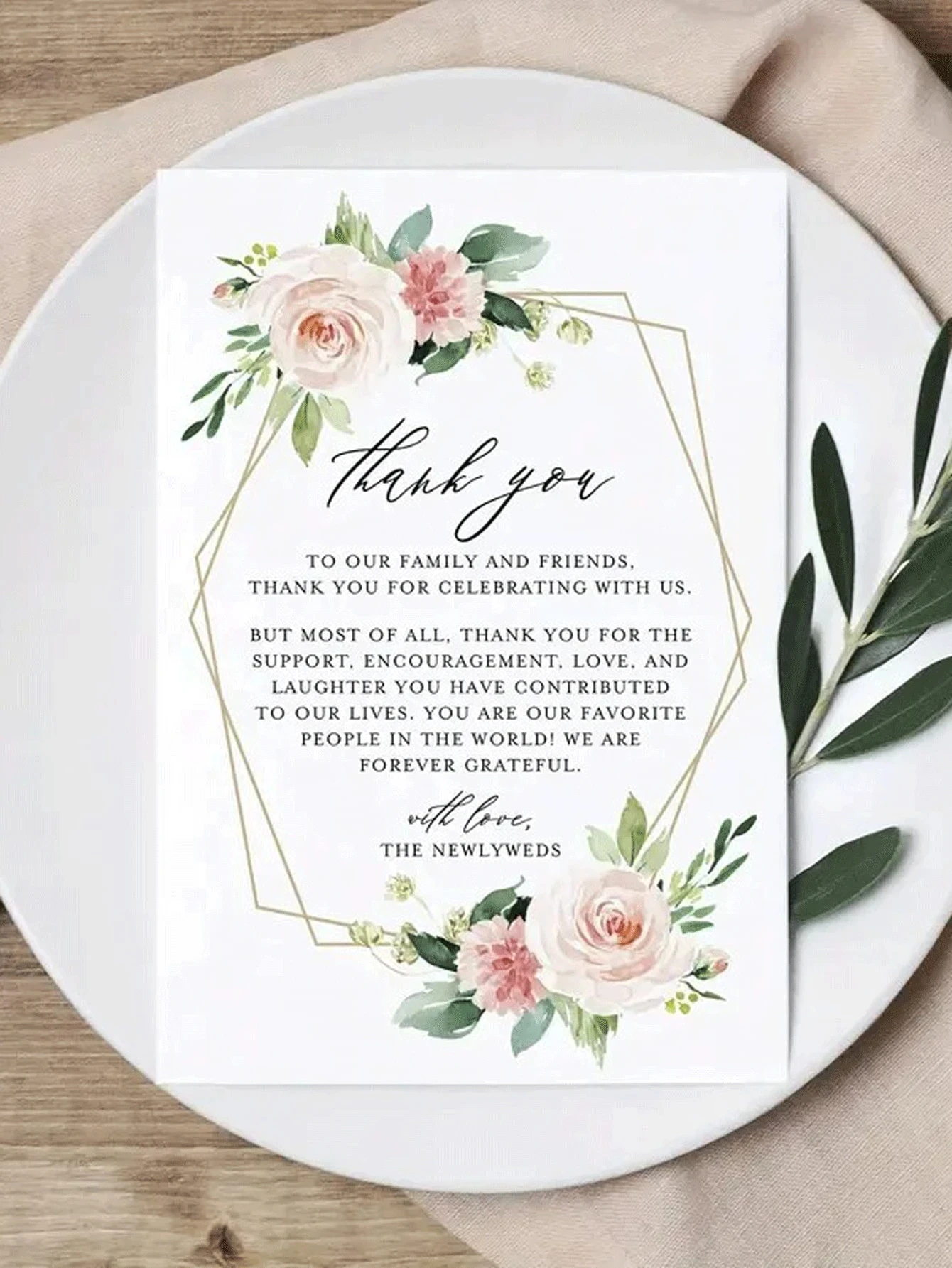 شخصية مخصصة الزفاف شكرا لك بطاقات الأزهار حديثي الولادة اكسسوارات التخطيط لوازم ضيف ديكور للطاولات حفلات الزفاف الخطوبة #3