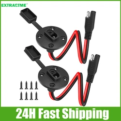 SAE Power Socket Sidewall Port Weatherproof SAE Quick Connect Solar Panel Mount Universal Flush-Mountable Connector 12AWG SAE